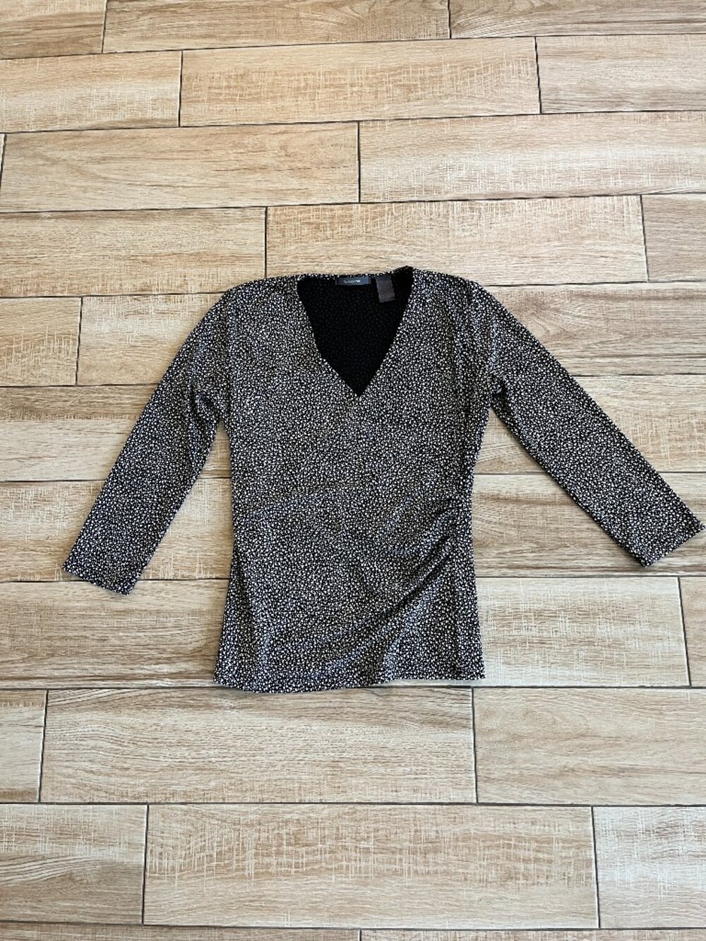 Womens Liz Claiborne Black/White Patterned Blouse - S